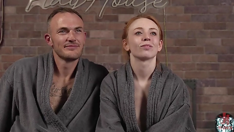 Sexy dark brown drilled with her boyfriend