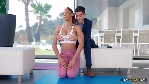 Hot asian milf gets her pussy pounded by sexy lingerie