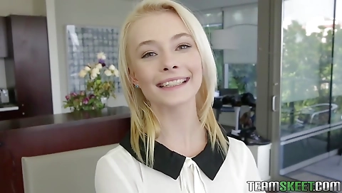 Sexy young chick on black cock