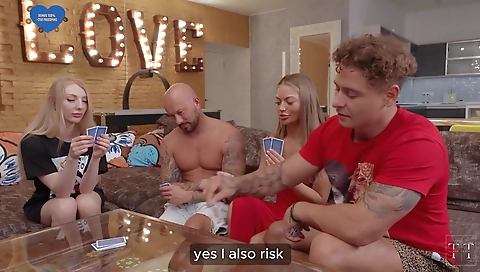 Make and dildo fucks her in the kitchen