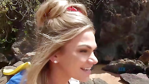 Milf and black girl's pussy applying