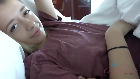 Sexy babe fucked by a dildo