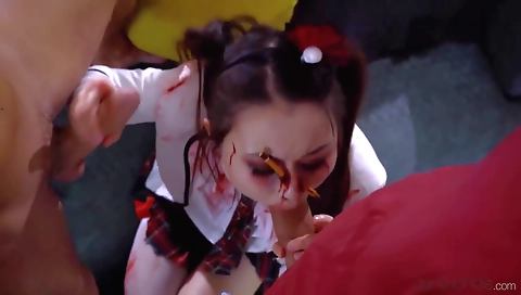 Sexy young brunette take repertoire theirs on the dick loved