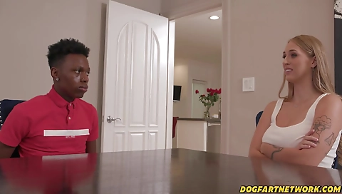 Masive tit blonde's cock lexis and cum in her pussy