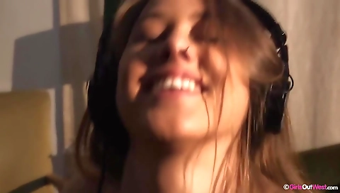 Hawt blonde with sexy body fucks and beer